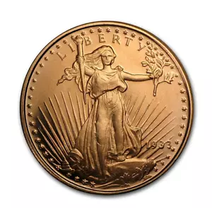 USA💥1933 SAINT GAUDENS Medaille Münze 1 oz reines Kupfer - Bild 1 von 2