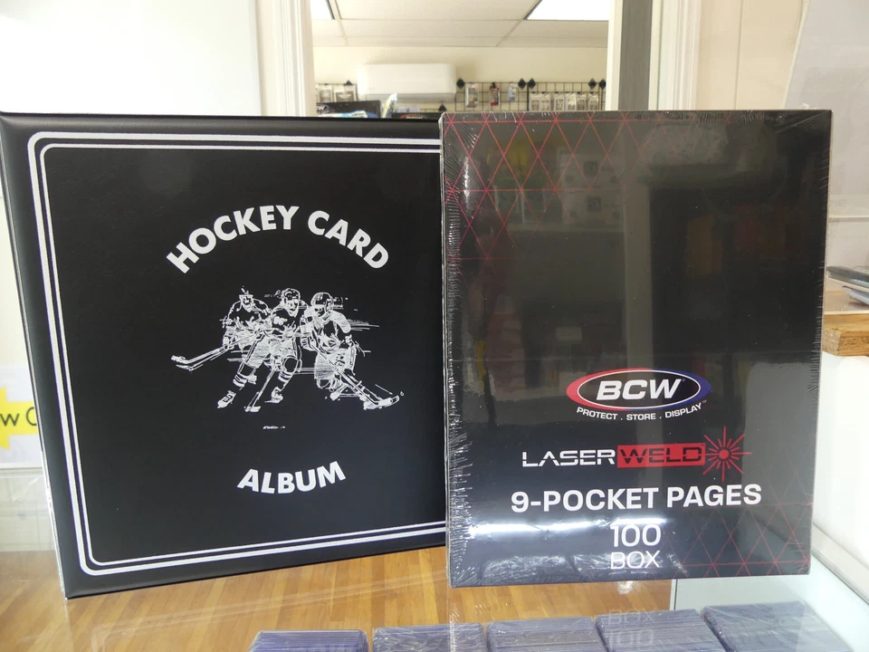 2 BCW 3 Inch Black Hockey Card Collector D-ring Binders Albums