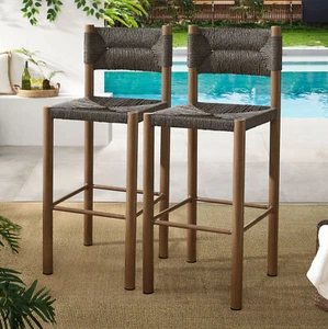 Parkland Bar Stools Set of 2 in Walnut - Picture 1 of 10