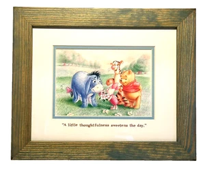 Disney Winnie the Pooh Tigger Eeyore Piglet Framed Art A Little Thoughtfulness - Picture 1 of 5