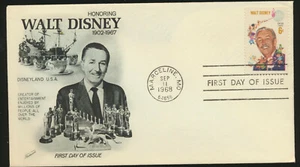 Walt Disney 1968 Fleetwood Cachet FDC sin dirección Marceline, MO Scott #1355 - Imagen 1 de 1