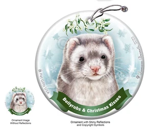 Bellyrubs & Kisses Ornament - Silver Sable Ferret - Picture 1 of 1