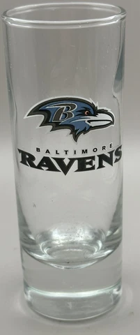 Baltimore Ravens Tall Shot Glass Raven Logo Cover