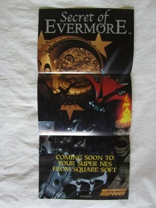Secret of Evermore (SNES) Super Nintendo Power Poster 1995 Squaresoft RAR - Bild 1 von 3