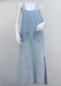 Vintage 90s Denim Jeans Overall Kleid Pulloverkleid By Steel Jeans Made In U.S.A U - Bild 1 von 7