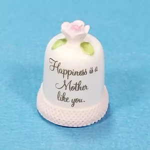 La felicidad es una madre como tú - Dedal de cerámica Enesco rosa - Día de la Madre - Imagen 1 de 7