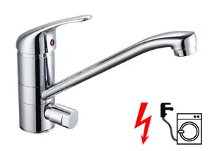 Niederdruck Küchenarmatur mit Geräteanschluss Absperrventil Einhandmischer - Bild 1 von 3
