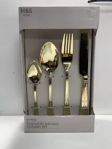 M&S Home 16 Piece Classical Vintage Cutlery Set - Picture 1 of 6