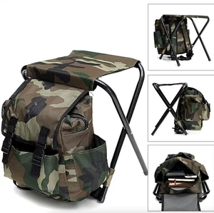 Klappstuhl mit Rucksack zum Angeln Jagd Camping - Camouflage - Bild 1 von 6