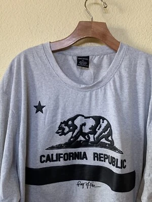Camiseta gris manga larga bandera oso República de California anillo de fuego talla 3XL Foto 1 de 4