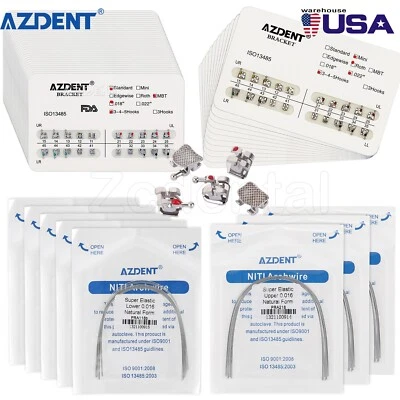 Brackets dentales ortodoncia Mini standard Roth/MBT 022 Ganchos 345/Arco Alambre - Image 1 of 4