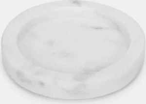 Marble Pillar Tray pillar candle, round raised rim, 1.4cm x 10cm. - Picture 1 of 2