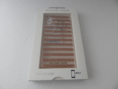 Funda a Presión Michael Kors para iPhone XS iPhone X Rayas/Brillo/Dorado Rosa Nueva Foto 1 de 4