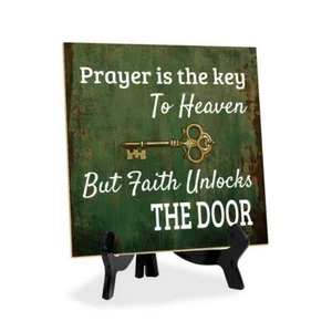 Religious Home Decor 5"x 5" Square Table Sign With Acrylic Easel - Picture 1 of 84