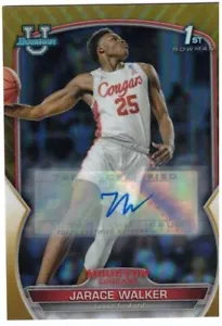 Jarace Walker 22/23 Bowman Chrome U University GOLD Refractor AUTO RC / 50 - Bild 1 von 2