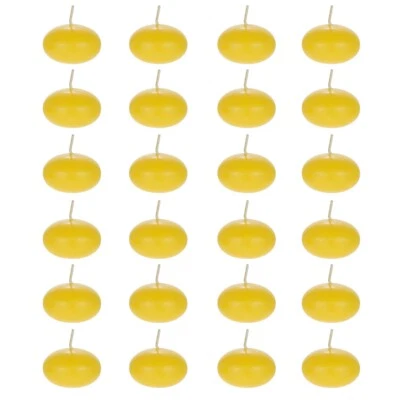 Mega Candles - 1.5" Citronella Scented Floating Disc Candles - Yellow, Set of 24 - Image 1 of 3