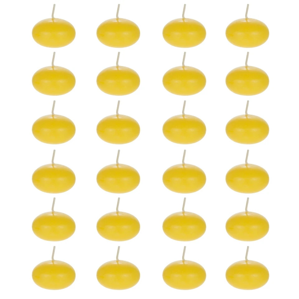 Mega Candles - 1.5" Citronella Scented Floating Disc Candles - Yellow, Set of 24 - Image 1 of 3