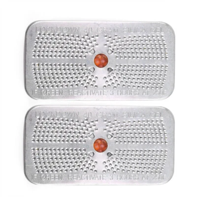 2 Packs 40 Gram Reusable Silica Gel Desiccant Beads Dehumidifier Canister Safe - Image 1 of 4