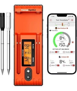 ThermoPro TP962 Twin TempSpike 500FT Truly Wireless Meat Thermometer w/ 2 - Picture 1 of 10