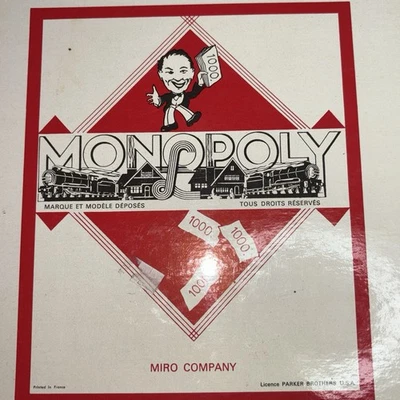 Vintage 1965 Monopoly Miro French Edition Board Game Rare Parker Bros France - Image 1 of 4