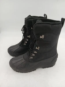 Polar Winter Schneestiefel schwarz wasserdicht isoliert Schnürung Fleece gefüttert Gr. 13 - Bild 1 von 11