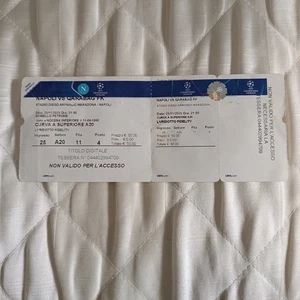 BIGLIETTO " NAPOLI-QARABAG FK " - 25/11/2025 - CURVA A SUPERIORE A20 - USATO - - Foto 1 di 1