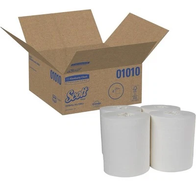 Scott 01010 Center-Pull Towels 8 x 15 White 500 Sheets/Roll 4 Rolls/Carton - Image 1 of 4