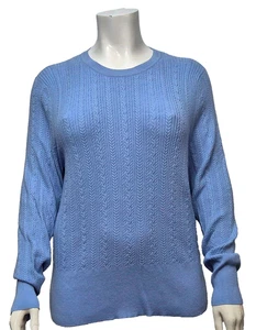 MARKS & SPENCER Womens Long Sleeve Cornflower Soft Viscose Pullover Jumper UK 24 - Picture 1 of 2
