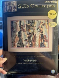 Dimensions Gold Collection Cross Stitch Kit 35153 THE GUARDIAN Wolf Bogle VTG - Picture 1 of 3