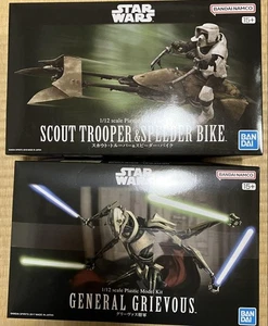 Star Wars Scout Trooper Speeder Bike General Grievous 1/12 Model Kit Set - Picture 1 of 1
