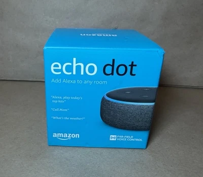 Amazon Echo Dot Smart Speaker with Alexa Voice Control 3rd Gen Black New Sealed - Image 1 of 4