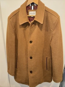 Cole Haan Signature Car Coat Herren Large Wollmischung Camel Braun Plüsch Gesteppt - Bild 1 von 6