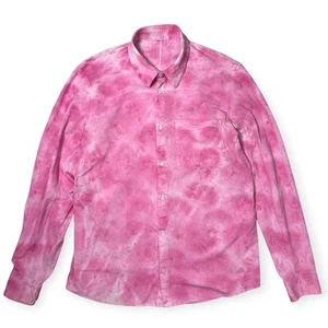 Camisa Lululemon All Town Buttondown PARA HOMBRES M Rosa Tie Dye Qwick Bolsillo Elástico - Imagen 1 de 13