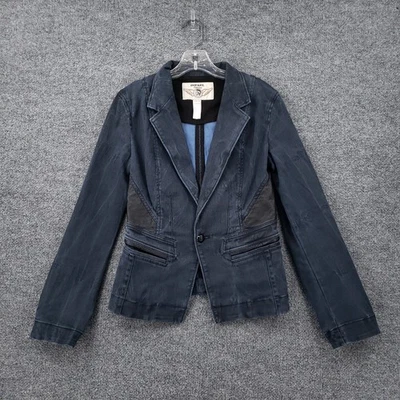 Diesel Blazer Womens M Medium Blue Stretch One Button Jacket Long Sleeve Notch - Image 1 of 4