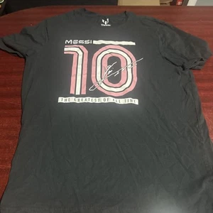 Messi Black T Shirt Size Large With Pink Graphic - Picture 1 of 6