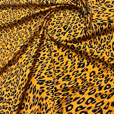 Swimwear Fabric Spandex Stretch Nylon Animal Print Cheetah Yellow Print  By Yard - Image 1 of 4