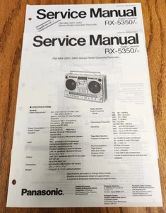 Panasonic RX-5350 Radio Cassette Manual de Servicio + Suplementario - Original - Imagen 1 de 1