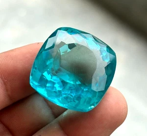 82 Ct Natural Certified Sky Blue Aquamarine Cushion Cut Loose Best Gemstone EBAY - Picture 1 of 6
