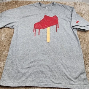 Nike Sportswear XL T-Shirt Gray Red Sneaker Popsicle Graphic Tee - Picture 1 of 5