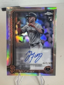 GRANT MCCRAY 2025 Topps Chrome #RA-GM RIFRATTORE AUTOMATICO /499 Rookie RC Giants - Foto 1 di 7