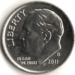 2011 D Clad ROOSEVELT DIME in BRILLIANT UNCIRCULATED CONDITION  stk 11-5 - Picture 1 of 4