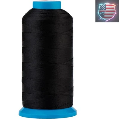 Durable 1500 Yards Black Nylon Thread T70 210D/3 - Ideal for Upholstery and More - Image 1 of 4