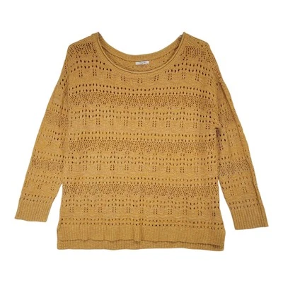 Suéter Maurices Cuello Barco Tejido Abierto Mujer XXL Mostaza Amarillo Dorado Crochet Boho Foto 1 de 4
