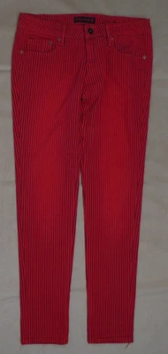 Calça jeans skinny listrada vermelha Cult Of Individuality teaser tamanho 26 gótica - Imagem 1 de 4