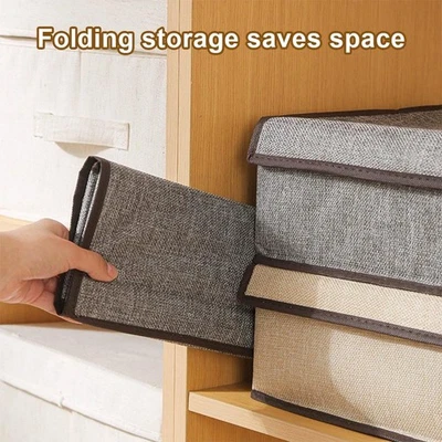 Underwear Storage Box Foldable Fabric Organizing Bins with Compartments; K2R6 - Image 1 of 4