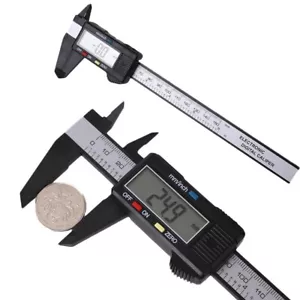 6" 150mm Carbin Fiber Electronic Digital Vernier Caliper Micrometer Gauge LCD - Picture 1 of 8