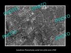 OLD POSTCARD SIZE PHOTO LANSDOWNE PENNSYLVANIA USA AERIAL VIEW OF TOWN c1940