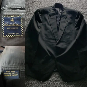 Chaqueta Traje Brooks Brothers para Hombre 46R Lana EE. UU. Gris Liso Brooksease Abrigo Blazer - Imagen 1 de 18