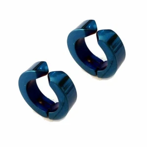 Non-Piercing Clip On Fake Men Women Ear Stud Cuff Hoop Earrings Stainless Steel - Picture 1 of 14