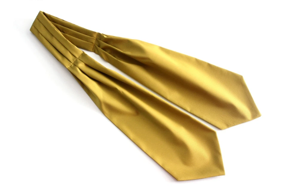 Caja de regalo para hombre Cravat Ascot oro mostaza sólida 100 % seda A093 Foto 1 de 4